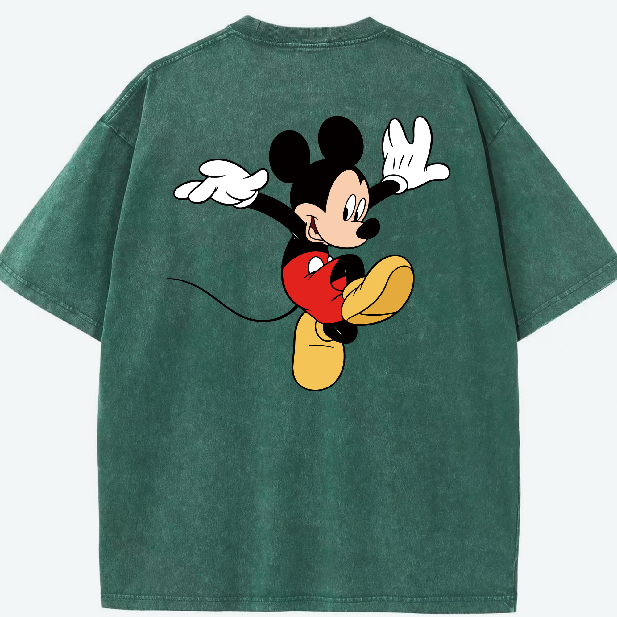 （画像用） ミッキーマウス Mickey Mouse 綿100% ヴィンテージ風 半袖Tシャツ（背面プリント）